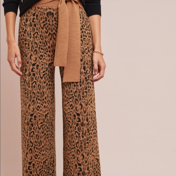 Sold ๐ Anthropologie Sweater Tie Leopard ๐ Pants - Picture 1 of 2